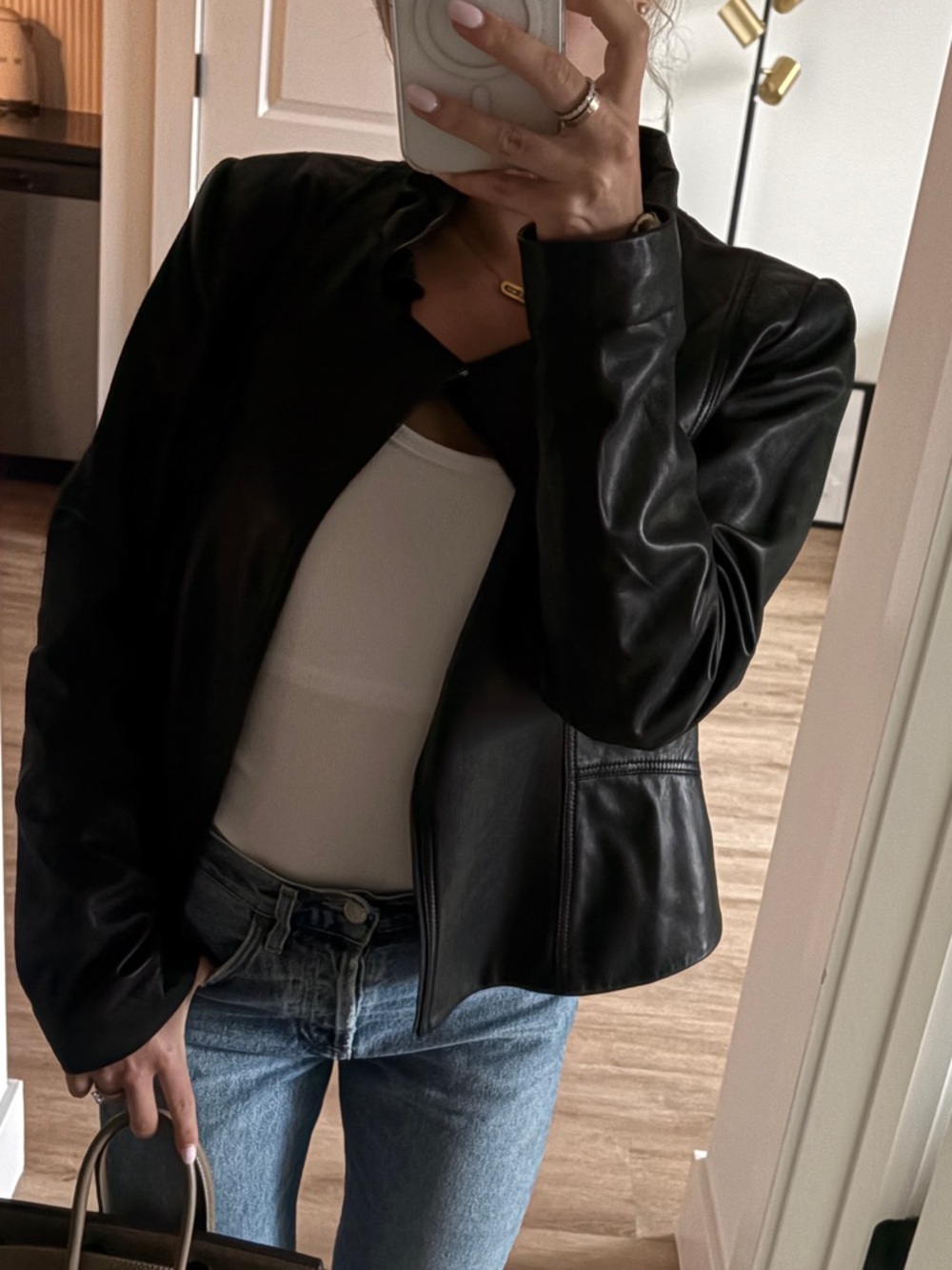 Elie Tahari Black Leather Jacket